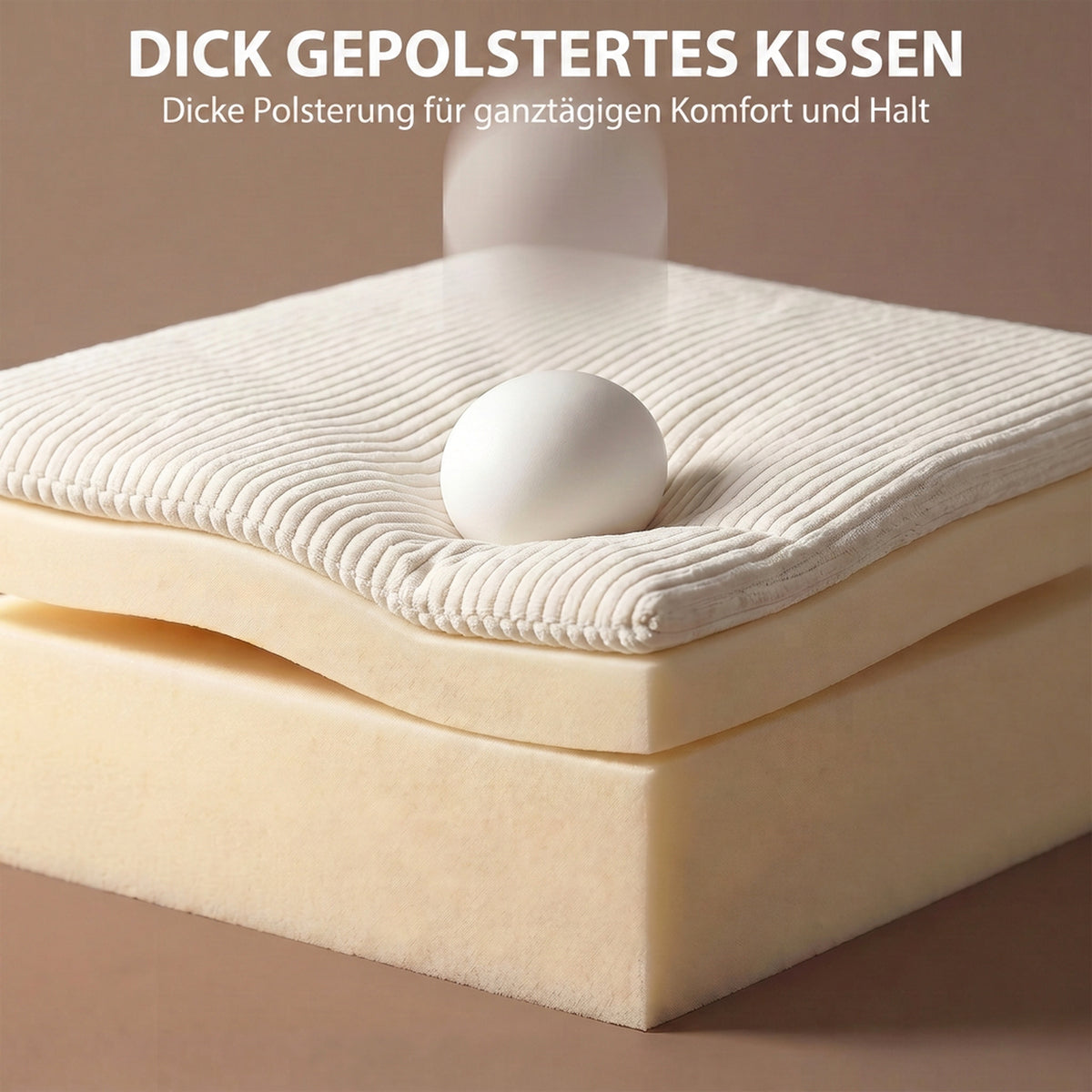 HOMCOM Schlafsofa mit verstellbarer Rückenlehne, Bettfunktion, verstecktem Stauraum und Cordbezug, Beige – Produktabbildung 6