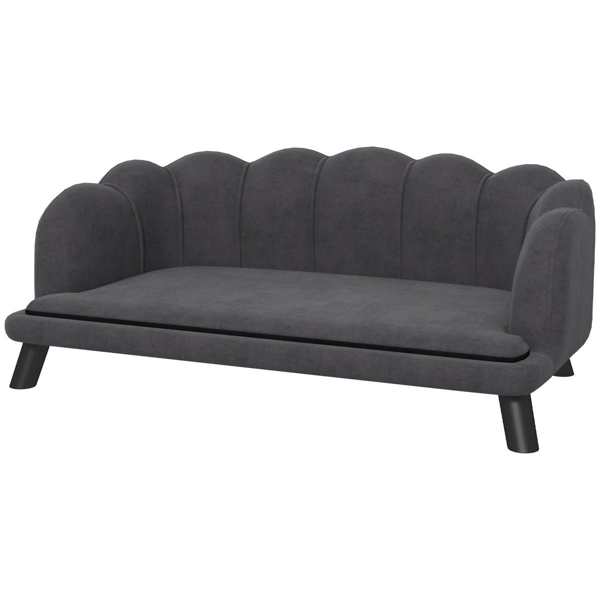 PawHut Hundesofa Hundecouch, Waschbarer Bezug, Haustiersofa mit Rückenlehne und Holzbeine, Katzensofa, für