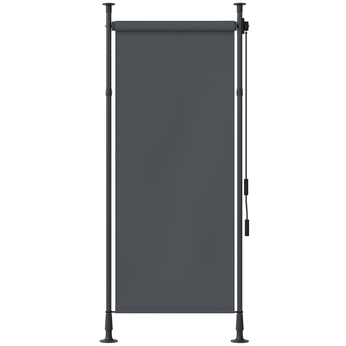 Freestanding awning, adjustable length, installation without drilling, aluminum frame, 1.2 x 2.2-3.1 m, dark
