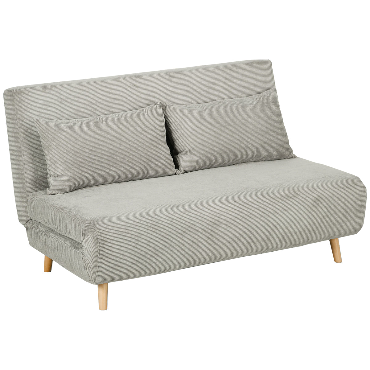 Sofa bed, guest bed, 3-level adjustable backrest, linen look, up to 120 kg, 141 x 90 x 81 cm, grey