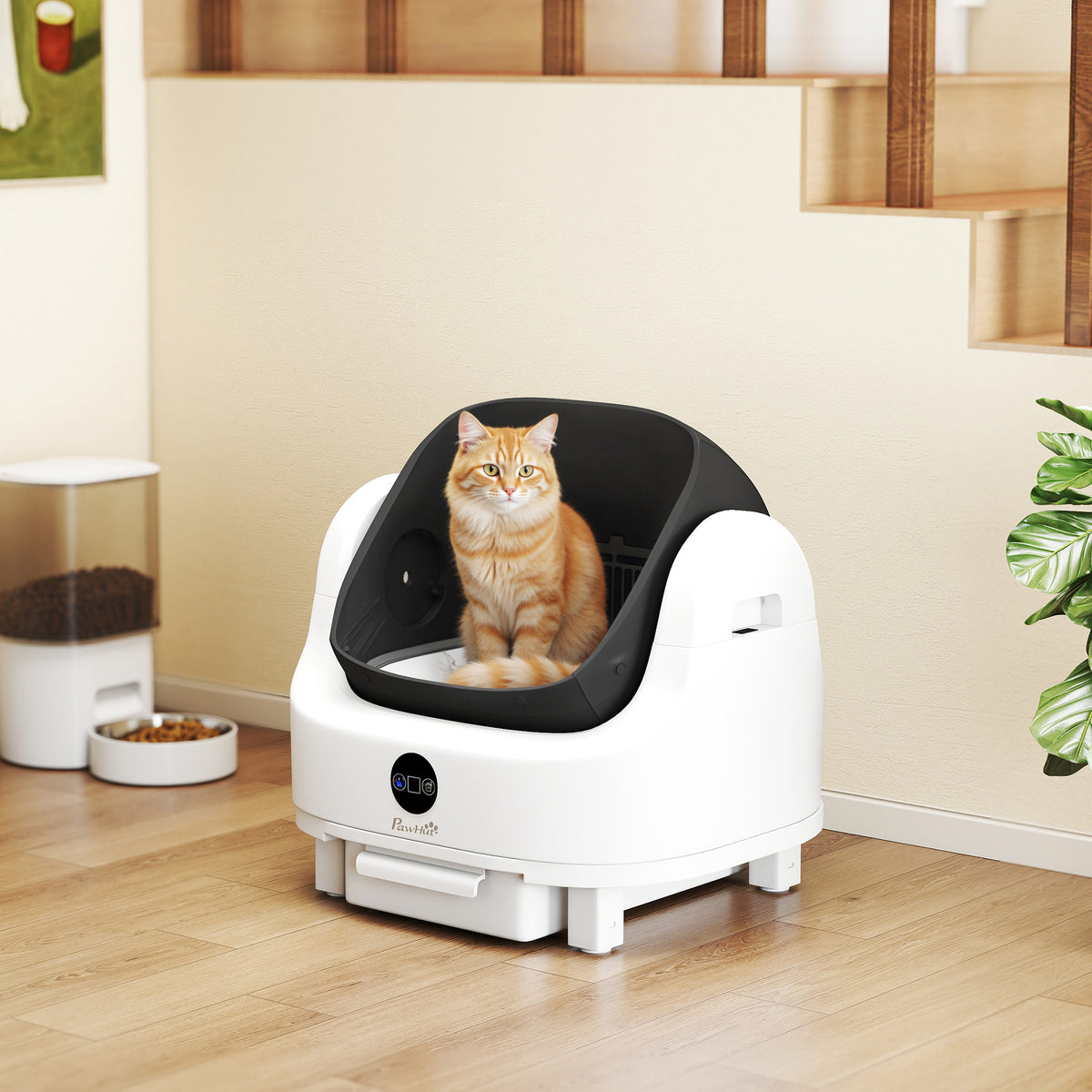 Self-cleaning litter box, 42L self-cleaning cat litter box with aromatherapy, trash bags, odor elimination 1-5 (2)