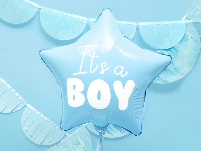 Folienballon "It's a boy" für Babyparty Stern blau 48cm – Produktabbildung 2