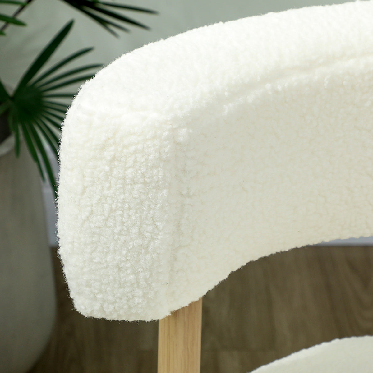 HOMCOM Sessel Loungesessel Relaxsessel mit Sherpa-Fleece, Metallbeinen in Holzoptik Polstersessel 67 x – Produktabbildung 9