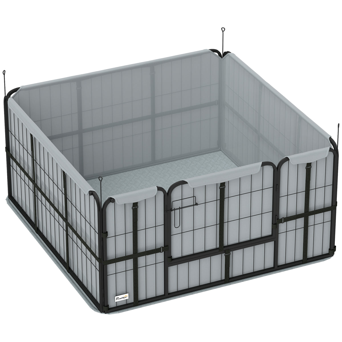 PawHut Wurfkiste für Welpen mit Unterlage, winddichtem Oxford-Gewebe, für mittelgroße große Hunde, 122x122x60