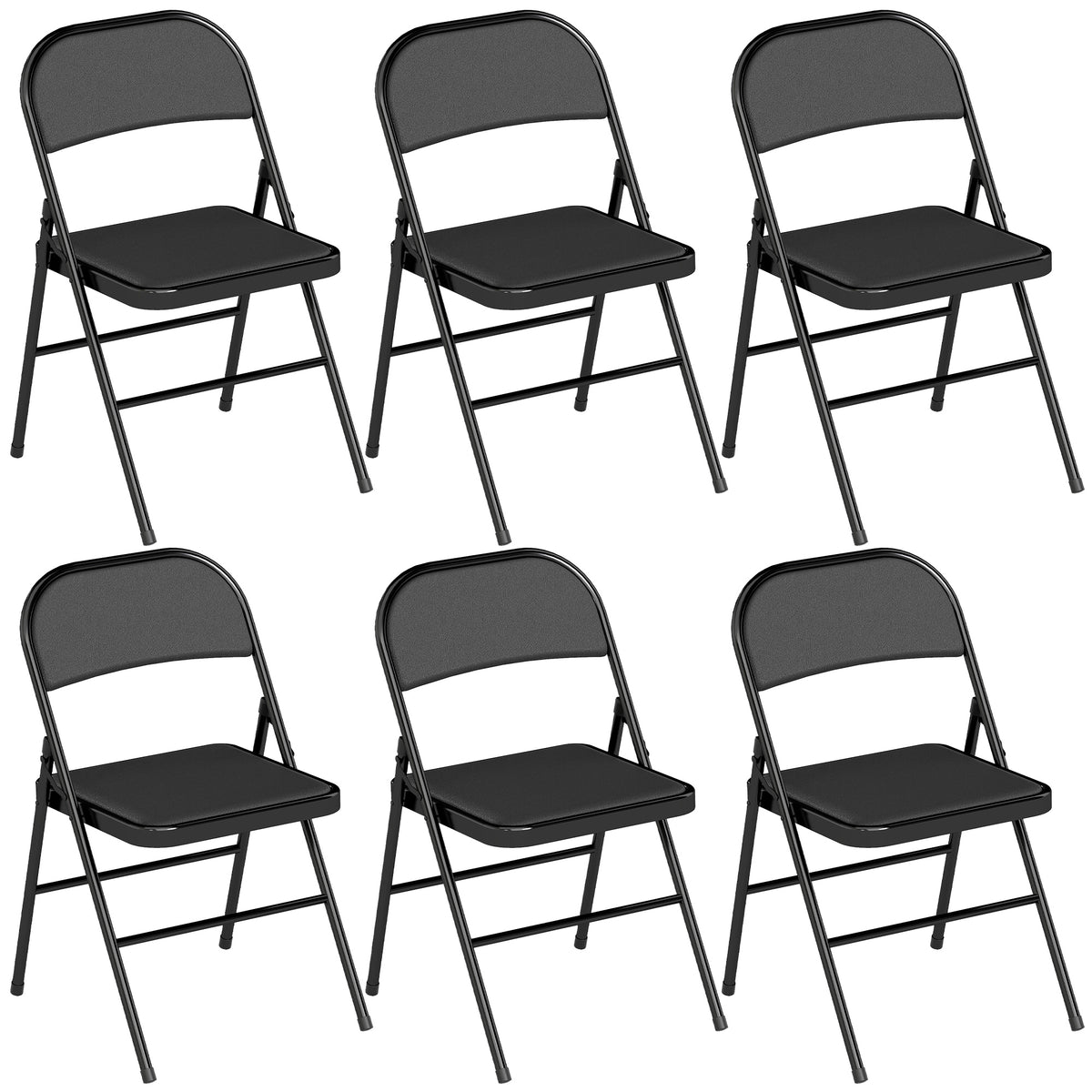 HOMCOM 2er-Set Klappstühle, Tragbare Bürostühle, Stahlbeine, Faltstuhl für Büro, Empfang, Wartezimmer
