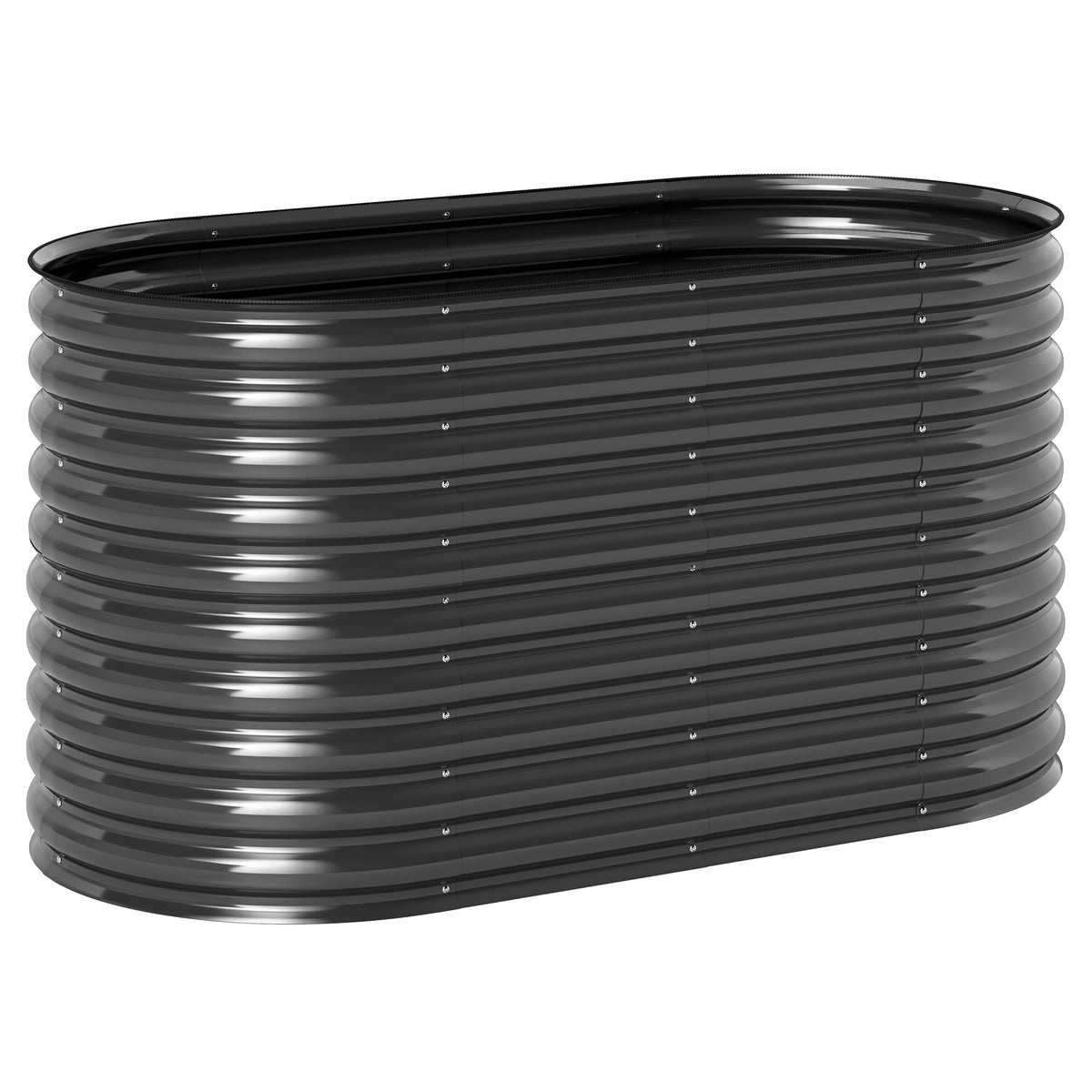 Outsunny Pflanzkübel, Metall-Blumenkübel mit Sicherheitskante und Handschuhen, offener Boden, 160B x 80T x