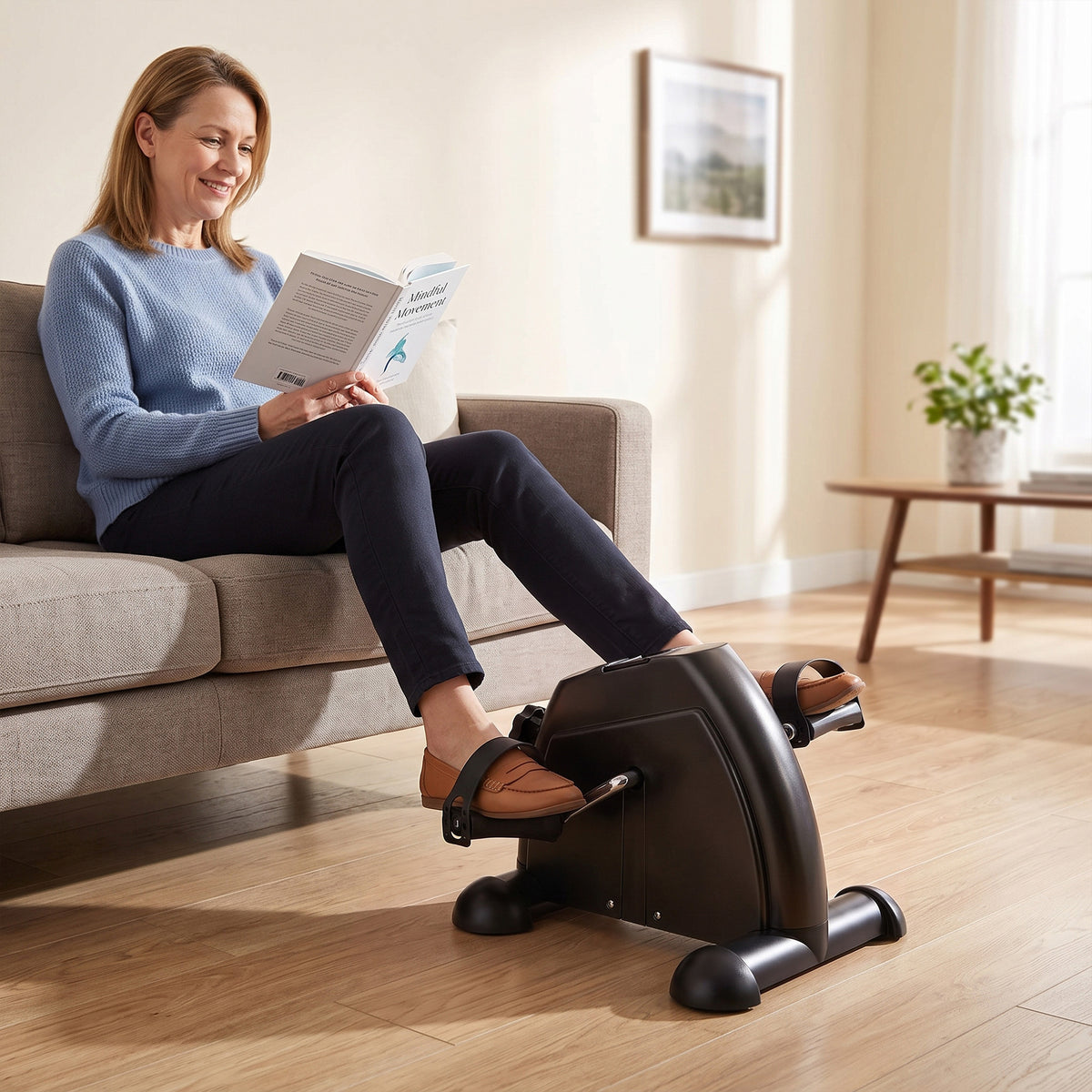 HOMCOM Mini Heimtrainer Arm-und Beintrainer Pedaltrainer für Senioren mit LCD-Display stufelos – Produktabbildung 2