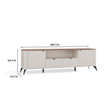 TV-Schrank CORDOBA 2D2S Kaschmir Beige Eiche Castello 2 Schubladen – Produktabbildung 8