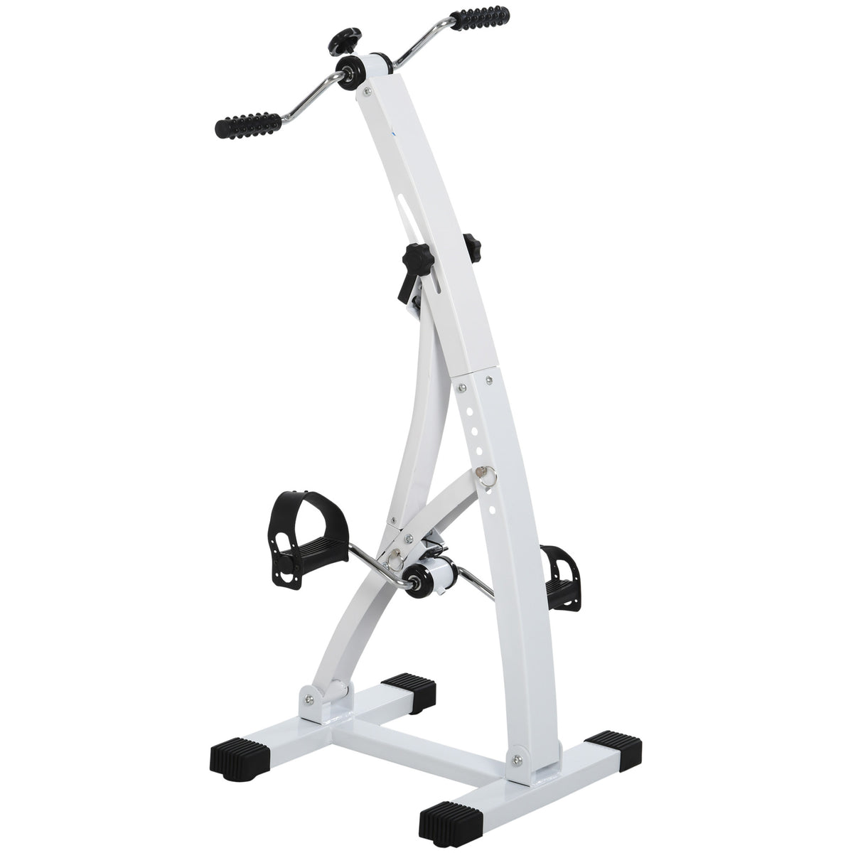 HOMCOM Pedaltrainer für Senioren extra Leise Mini Heimtrainer mit LCD Display Befestigungsband Arm- und