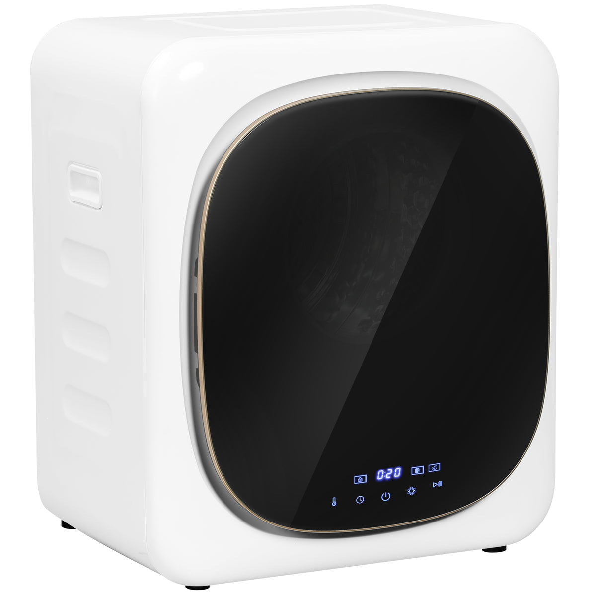 Vented dryer 2.5 kg with smart mode, 800 W compact dryer with stainless steel drum, white