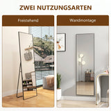 HOMCOM Großer Standspiegel, Wandspiegel, Ganzkörperspiegel, 161,5 cm, Silber – Produktabbildung 5