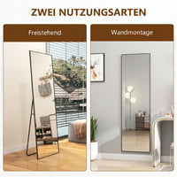 HOMCOM Großer Standspiegel, Wandspiegel, Ganzkörperspiegel, 161,5 cm, Silber – Produktabbildung 5