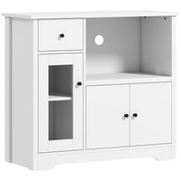 HOMCOM Küchenschrank mit Kabelloch, Kommode mit 2 Schränken, offenes Fach, Schublade, 80 x 35 x 72,2 cm