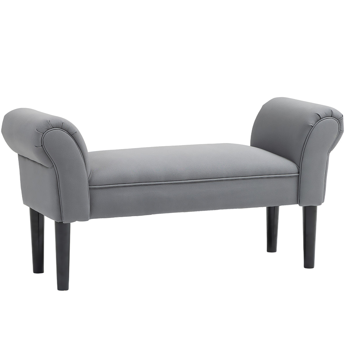 Bench seat, bed bench, sturdy construction, soft upholstery, 102x36x51 cm, grey
