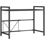 HOMCOM Mikrowellenregal, 3 Haken, ausziehbar, Metall, 40 cm hoch, Schwarz