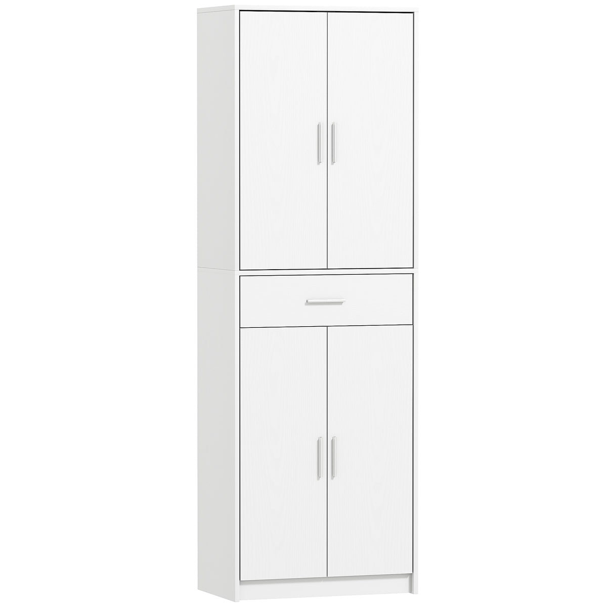 HOMCOM Küchenschrank, 3-stufig verstellbare Regale, Spanplatten, MDF, viel Stauraum, Weiß