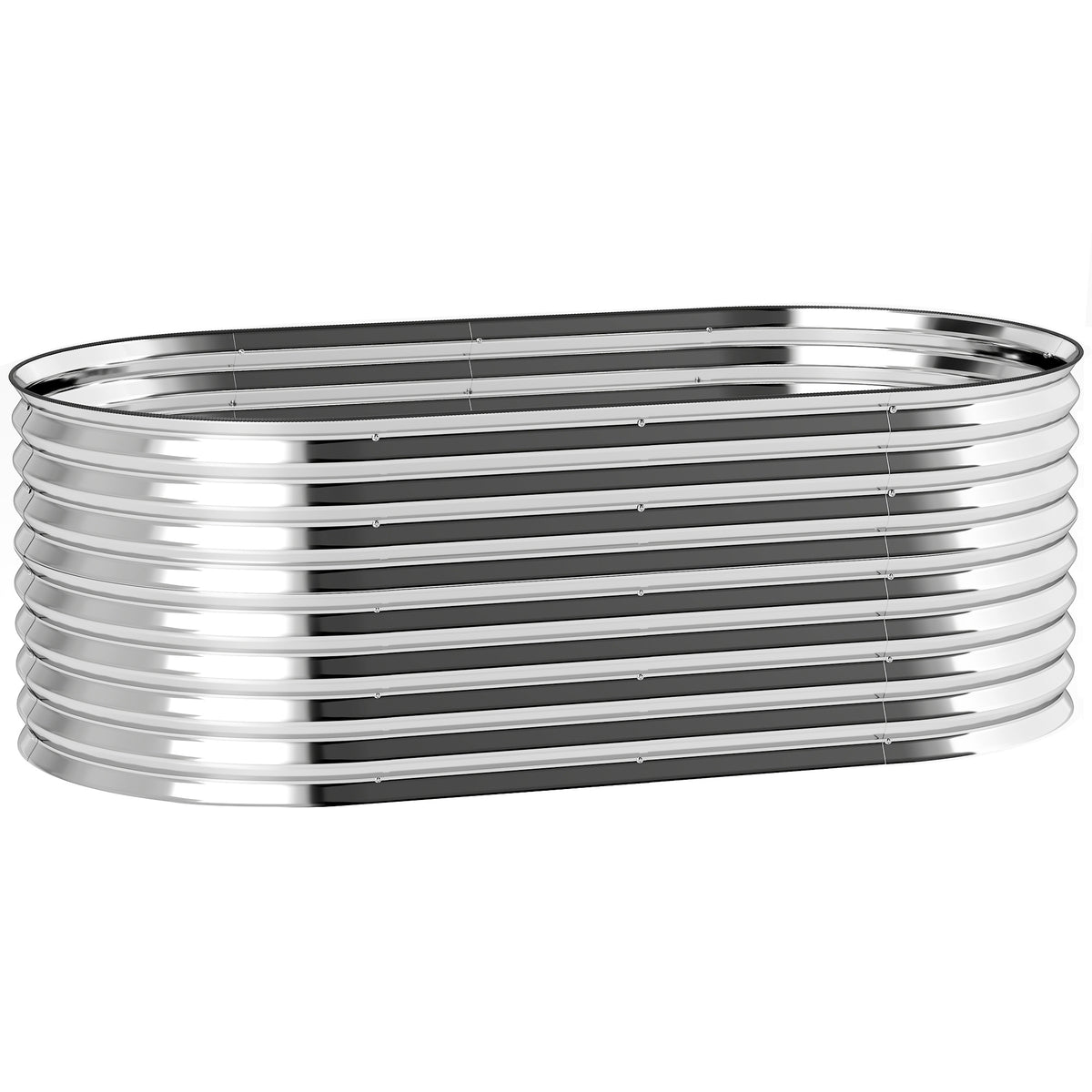 Outsunny Pflanzkübel, Metall-Blumenkübel mit Sicherheitskante und Handschuhen, offener Boden, 160B x 80T x