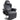 HOMCOM Gamingsessel, Massagefunktion, neigbare Lehne, Fußstütze, bis 120 kg, Stahlrahmen, Kunstleder, Schwarz