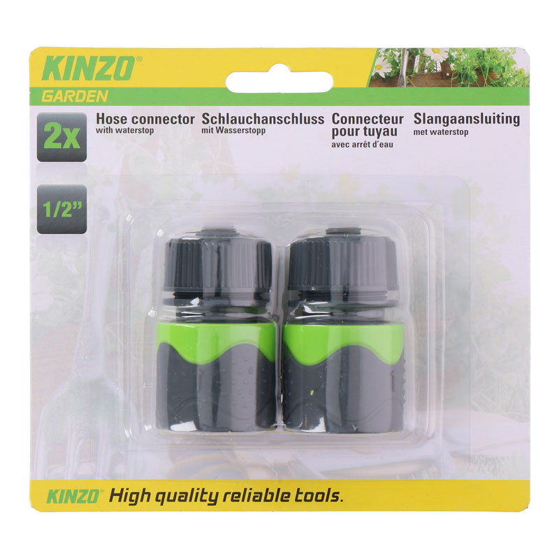 Kinzo - 1/2" garden hose connector set (2 pcs.) (2)