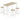 5-Piece Bar Table Set for 4, Industrial High Table with Stools for Kitchen & Dining Room, Oak