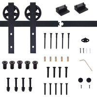 HOMCOM Gleitschienen-Bausatz für Schiebetür, rustikales Design, Karbonstahl, 200x4x0,6 cm, bis 90 kg – Produktabbildung 8
