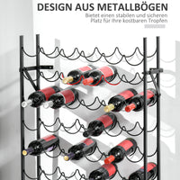 HOMCOM Weinregal für 60 Flaschen Flaschenregal Metall Flaschenhalter 63 x 20,5 x 118 cm Schwarz – Produktabbildung 5