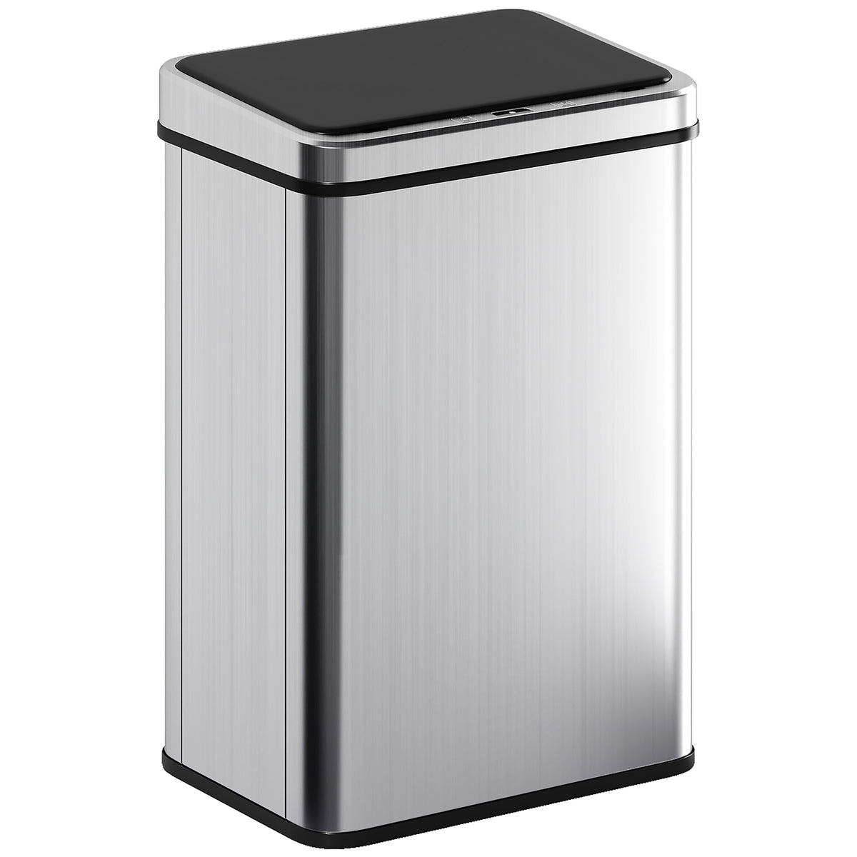 HOMCOM Sensor Mülleimer 40L Edelstahl Automatischer Mülleimer mit Soft-Close-Deckel Bewegungssensor 35,5 x 26