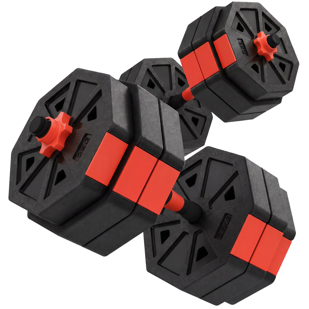 6-in-1 Dumbbell Set Adjustable Dumbbell and Barbell Set 25 KG for Home Strength Training