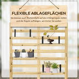 Outsunny Aufbewahrungsbox mit Spalier, 4 Hängeregale, Magnettür, Massivholz, Natur, 80 x 45 x 160 cm – Produktabbildung 6