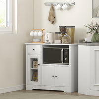 HOMCOM Küchenschrank mit Kabelloch, Kommode mit 2 Schränken, offenes Fach, Schublade, 80 x 35 x 72,2 cm – Produktabbildung 10