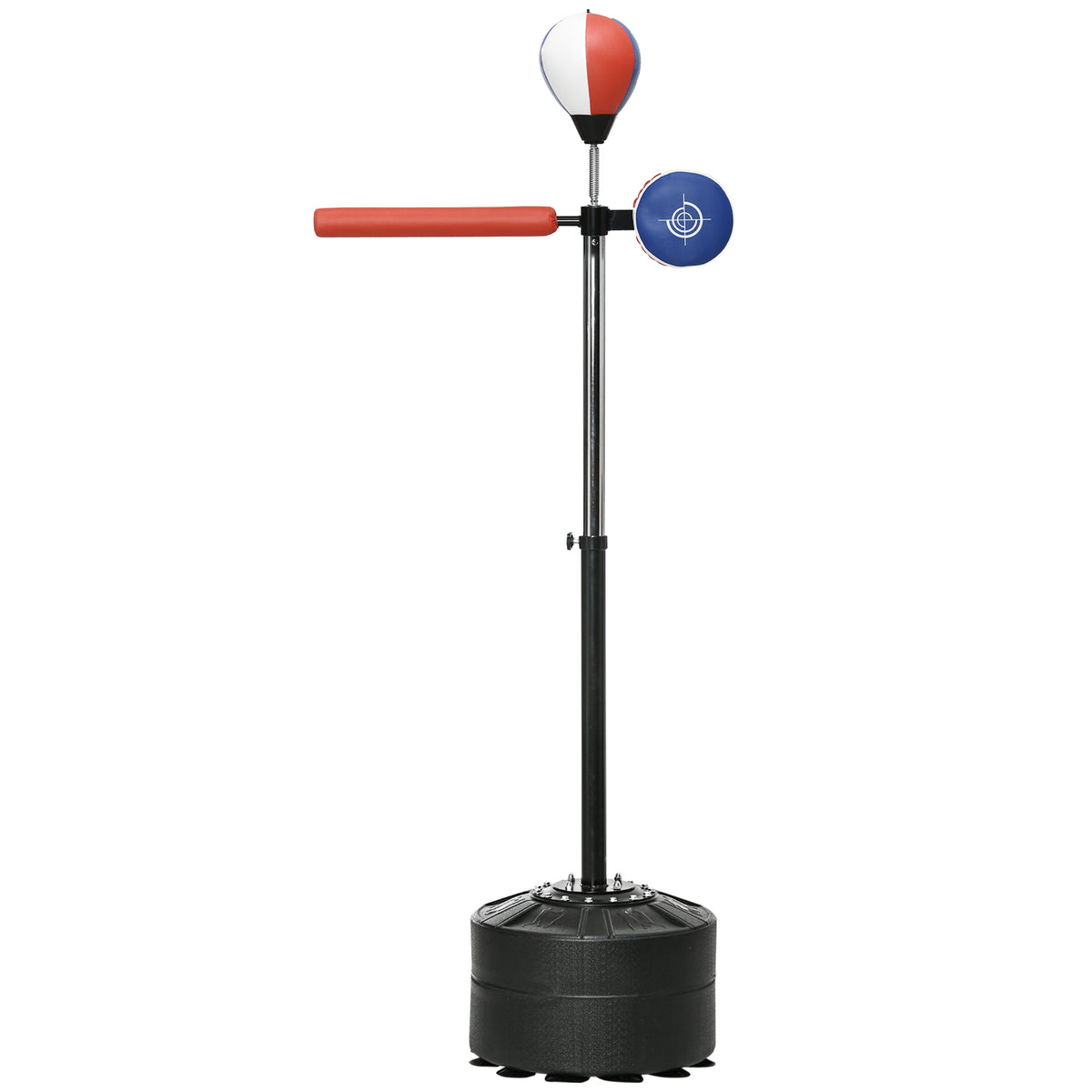 Boxständer, höhenverstellbar, Reflexstange, Pratze, Speedball, befüllbarer Standfuß, 80,5 x 48 x 163-205 cm