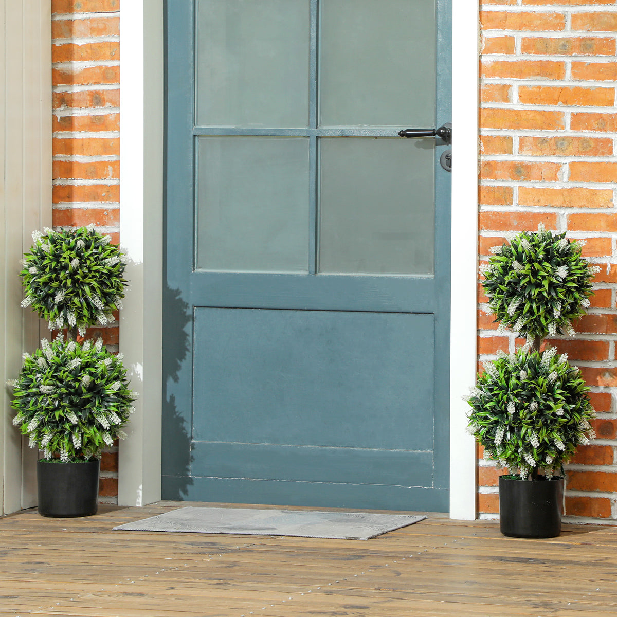 HOMCOM 2er-Set Künstliche Pflanzen, UV-beständige Kunstpflanze im Blumentopf, 70 cm Zimmerpflanze für – Produktabbildung 2