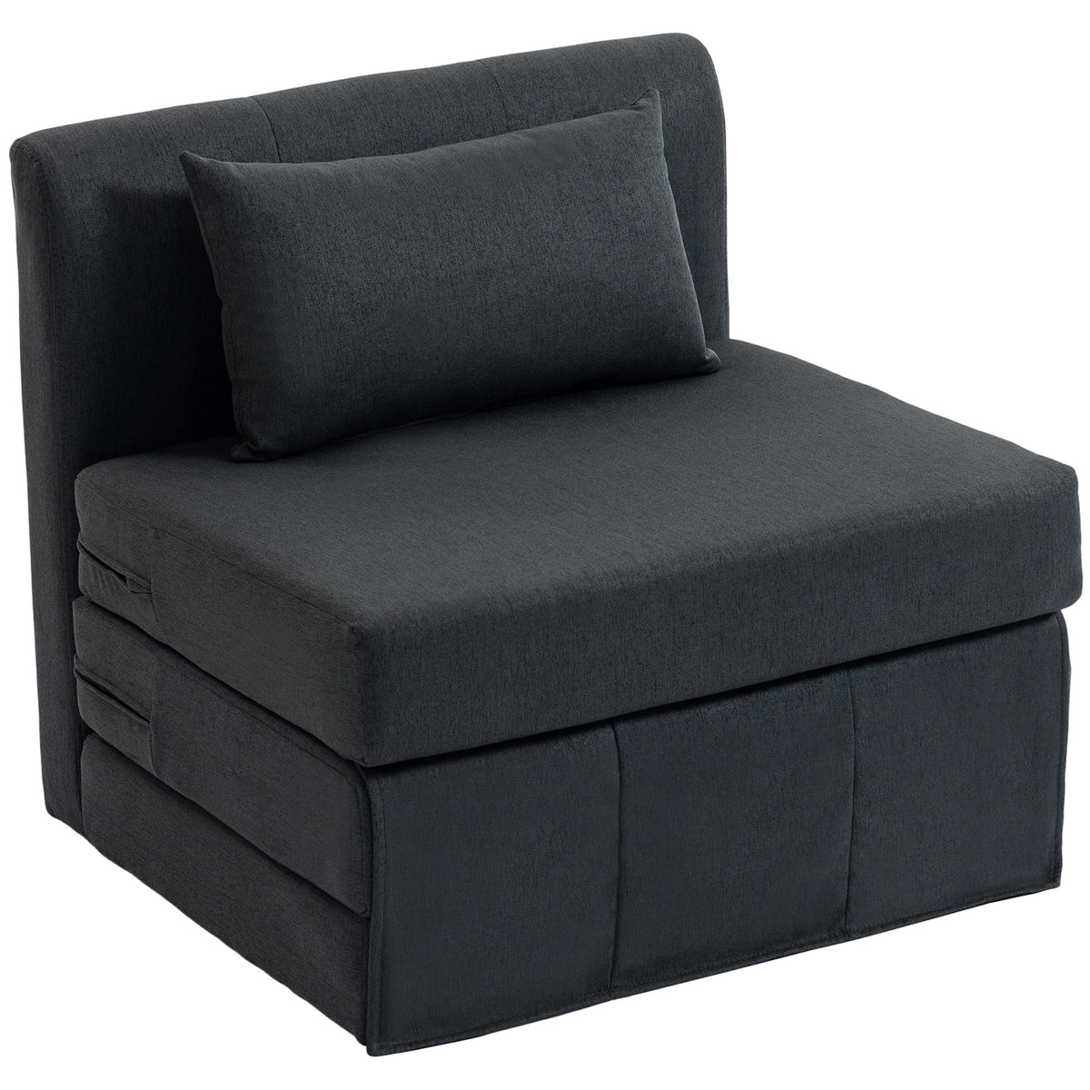 HOMCOM 2-in-1 Schlafsessel Klappbares Sofa-Bett mit Leinenstruktur, Gepolstertes Gästebett Klappstuhl