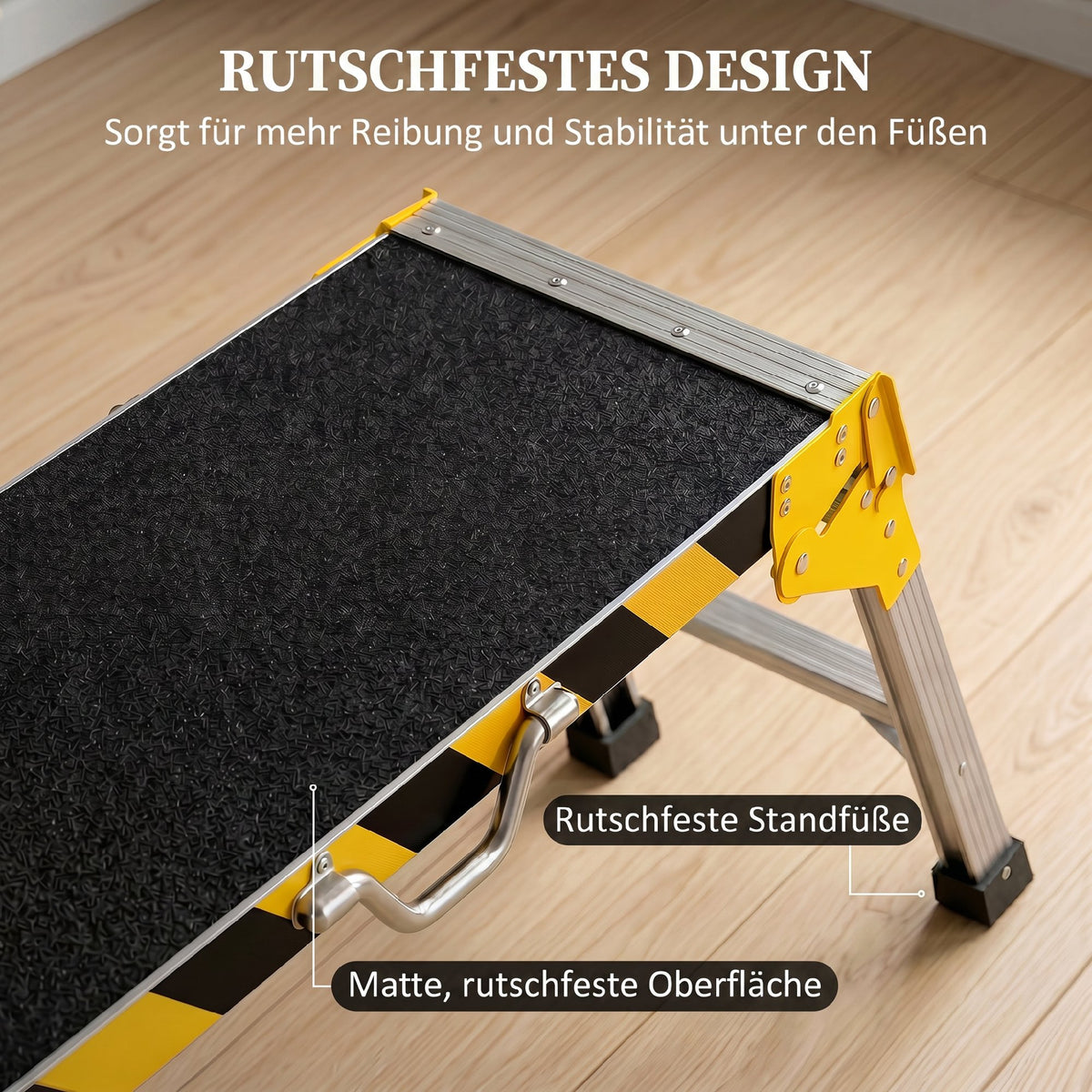 HOMCOM Arbeitsplattform Alu Werkbank Klappbar Arbeitstisch bis 150 kg, Arbeitsbühne mit Griff – Produktabbildung 5
