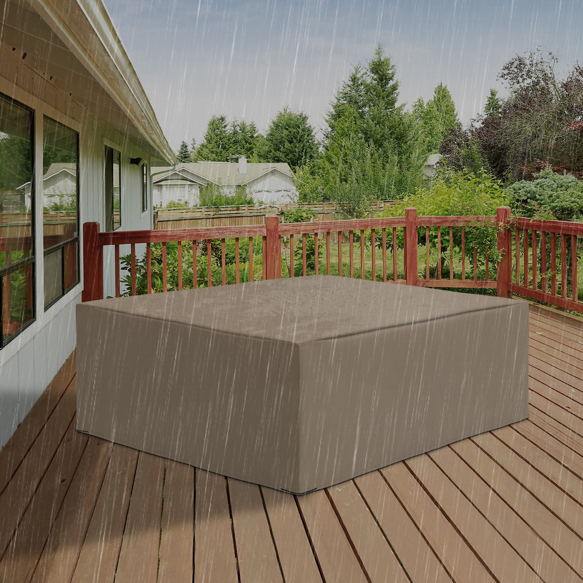 Outsunny Schutzhülle für Gartenmöbel Winterfest Wasserdicht Abdeckung Abdeckplane Oxford 275 x 205 x 90 – Produktabbildung 2