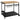Outsunny Servierwagen, Küchenwagen, 2 Etagen, 4 Flaschenhalter, In/Outdoor, Natur/Schwarz