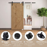 HOMCOM Gleitschienen-Bausatz für Schiebetür, bis 90 kg, Kohlenstoffstahl, 200 cm, Schwarz, inkl – Produktabbildung 5