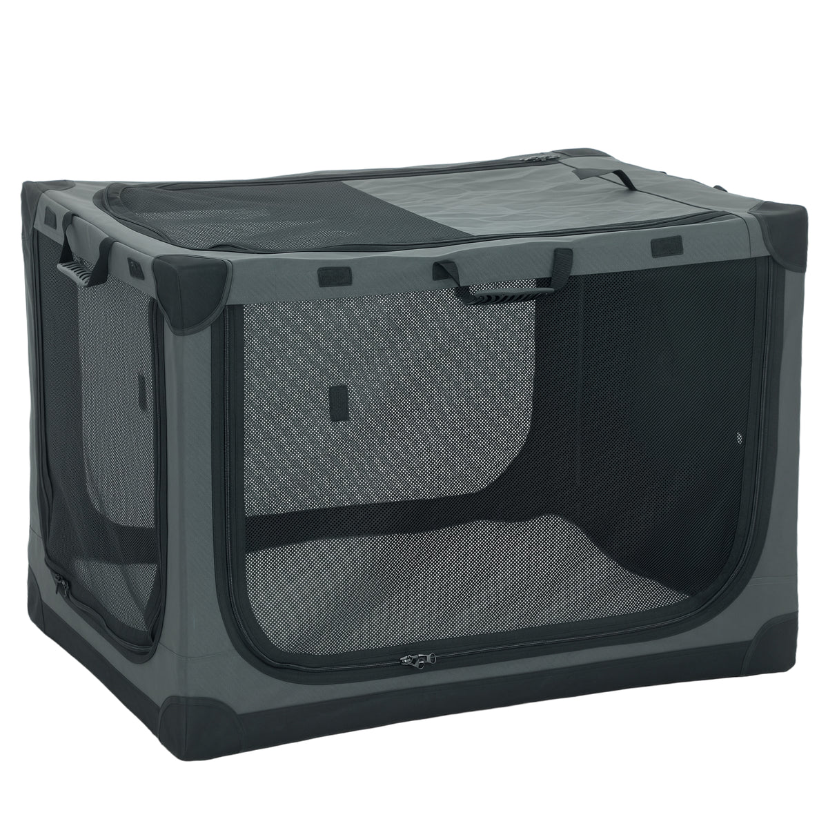 Foldable dog crate dog travel carrier with removable washable cushion, Oxford fabric cover, for dogs up to 30kg