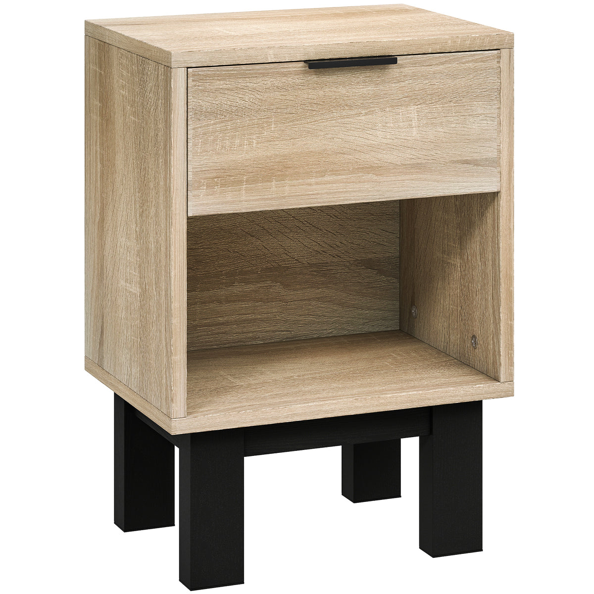 Bedside table, nightstand with drawer, open compartment, night chest for bedroom, living room, 35 x 26 x 50 cm