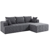 HOMCOM 3-Sitzer Ecksofa in L-Form mit Ottomane, wandelbares Chenille-Cloud-Schlafsofa mit