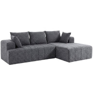 HOMCOM 3-Sitzer Ecksofa in L-Form mit Ottomane, wandelbares Chenille-Cloud-Schlafsofa mit