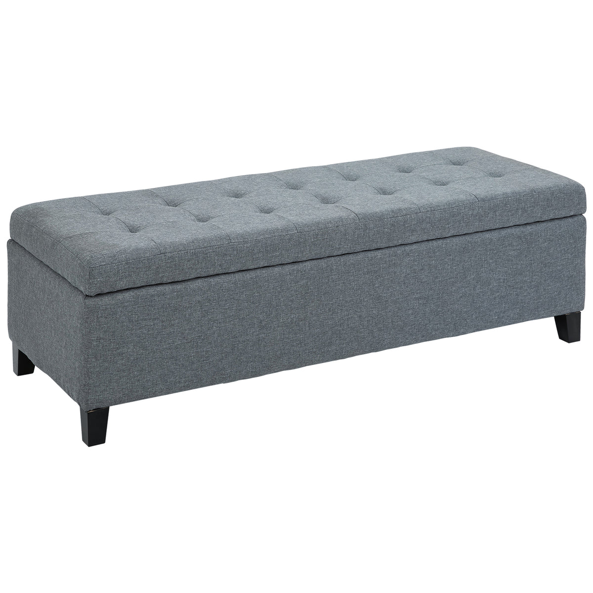 Storage bench, ottoman, hallway bench, button tufting, 125.1 cm x 48.9 cm x 41.3 cm, grey