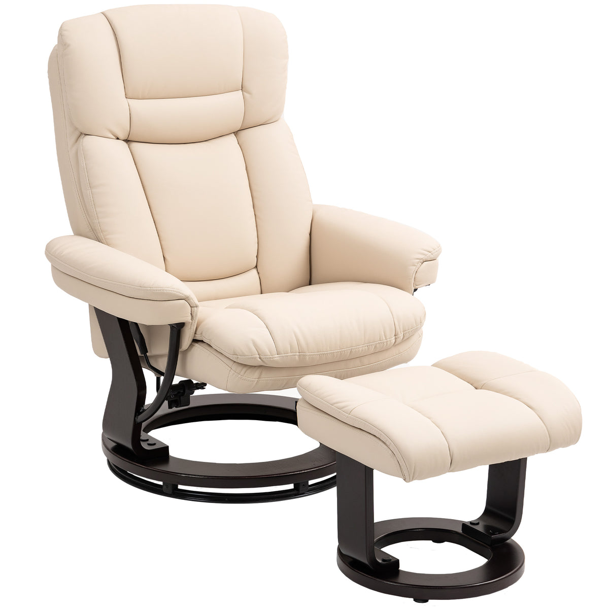 Recliner with footstool, adjustable armchair, faux leather cover, upholstered armchair with foldable backrest