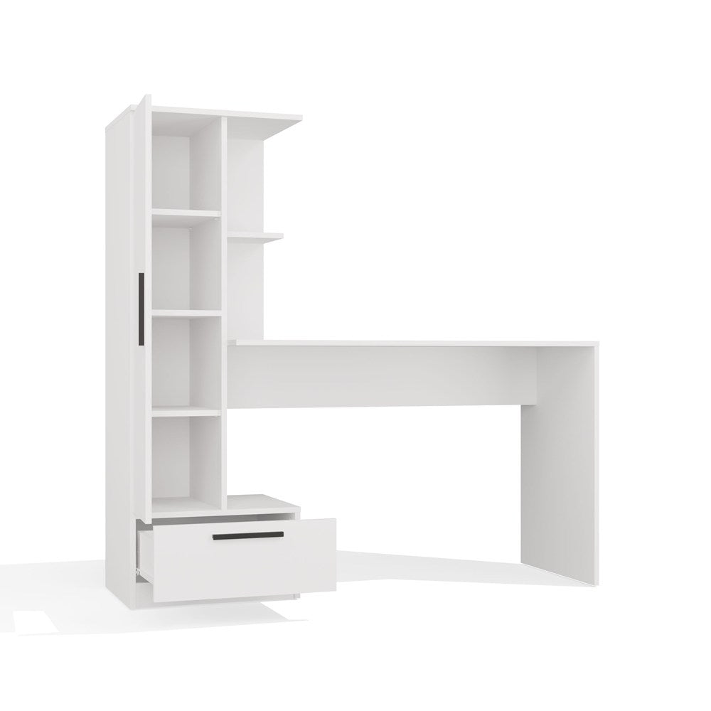 Set Schreibtisch + Regal COSMO WEISS – Produktabbildung 6