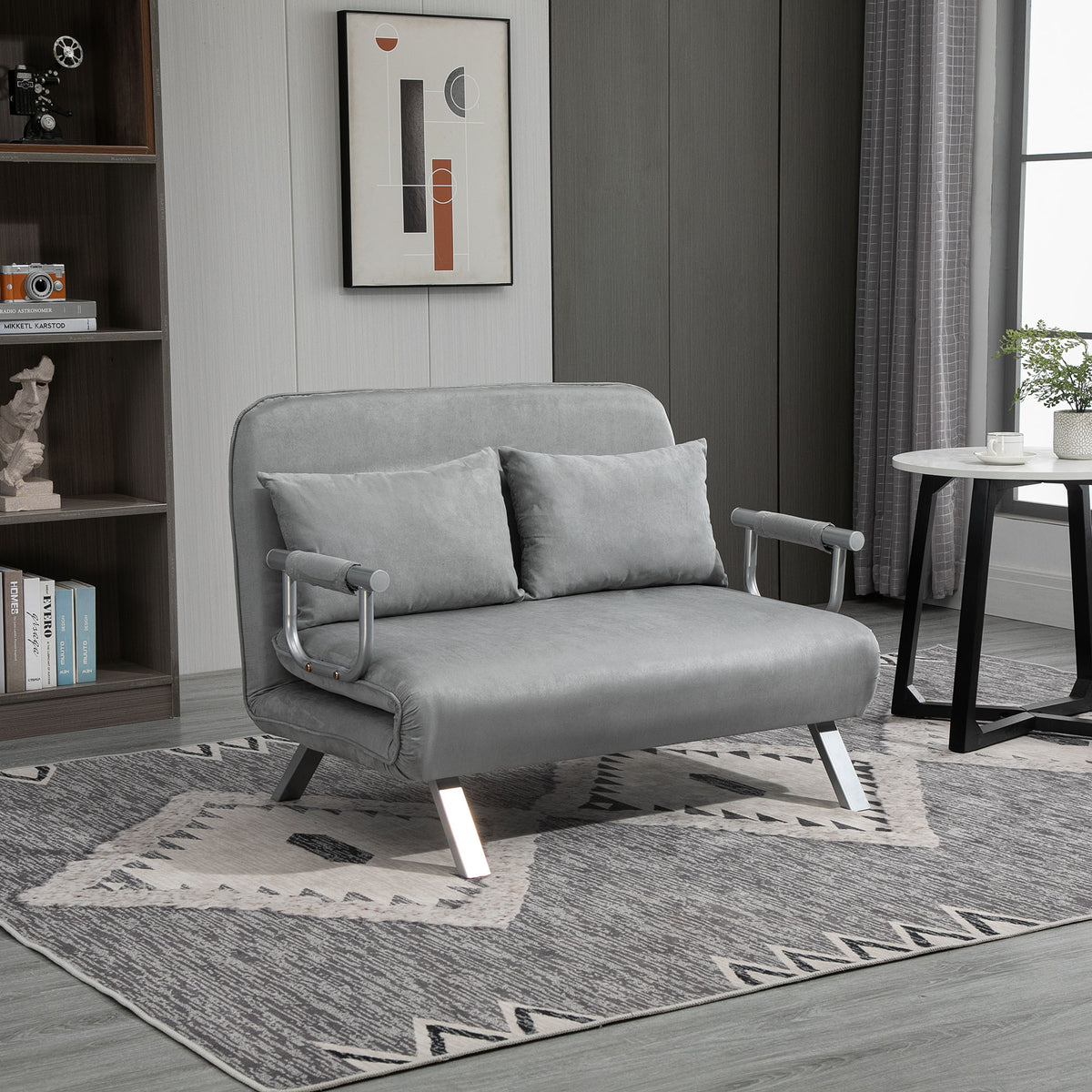 HOMCOM Schlafsofa, Doppelsofa, Gästebett, inklusive 2 Kissen, Grau – Produktabbildung 10