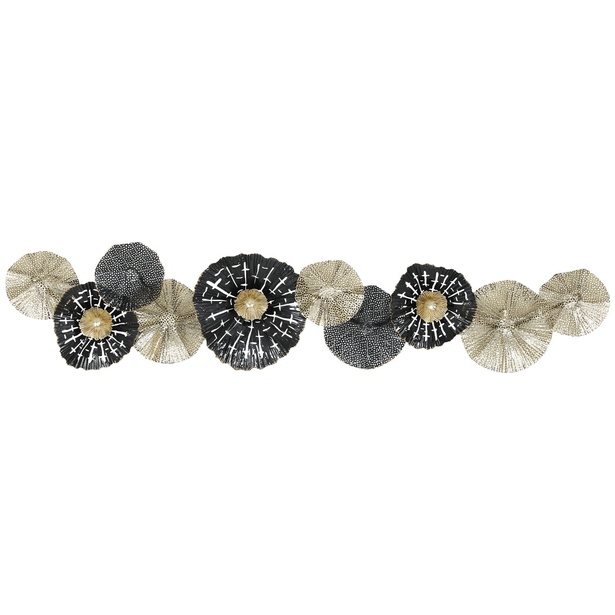 Wall art, wall decor with metal frame, modern style, black+gold