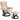 Recliner with footstool, reclining function, swivel, up to 160 kg, faux leather, metal frame, cream, 80 x 79 x