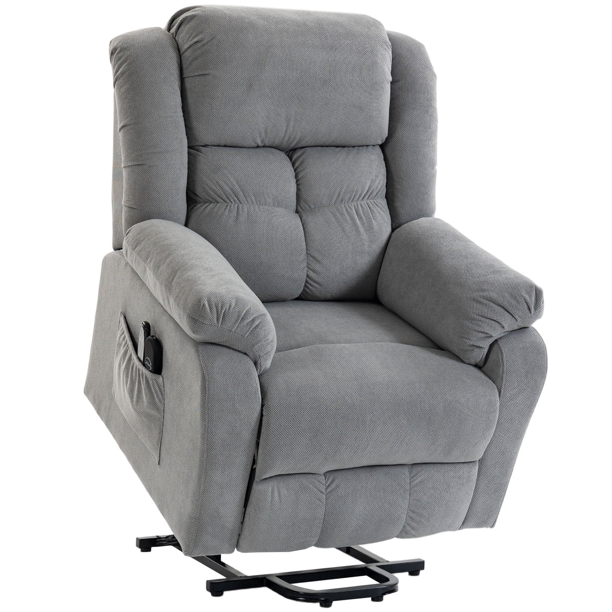 HOMCOM Aufstehsessel mit Massagefunktion und Lendenheizung, Recliner-Sessel mit Fernbedienungen und