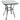 Garden table bistro table glass table tempered glass+metal black L68.5xW68.5xH84cm