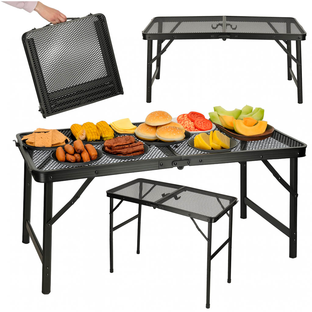 LUARO Tourist Tisch Camping Catering Klapptisch 80 x 40 x 66 x 37 cm